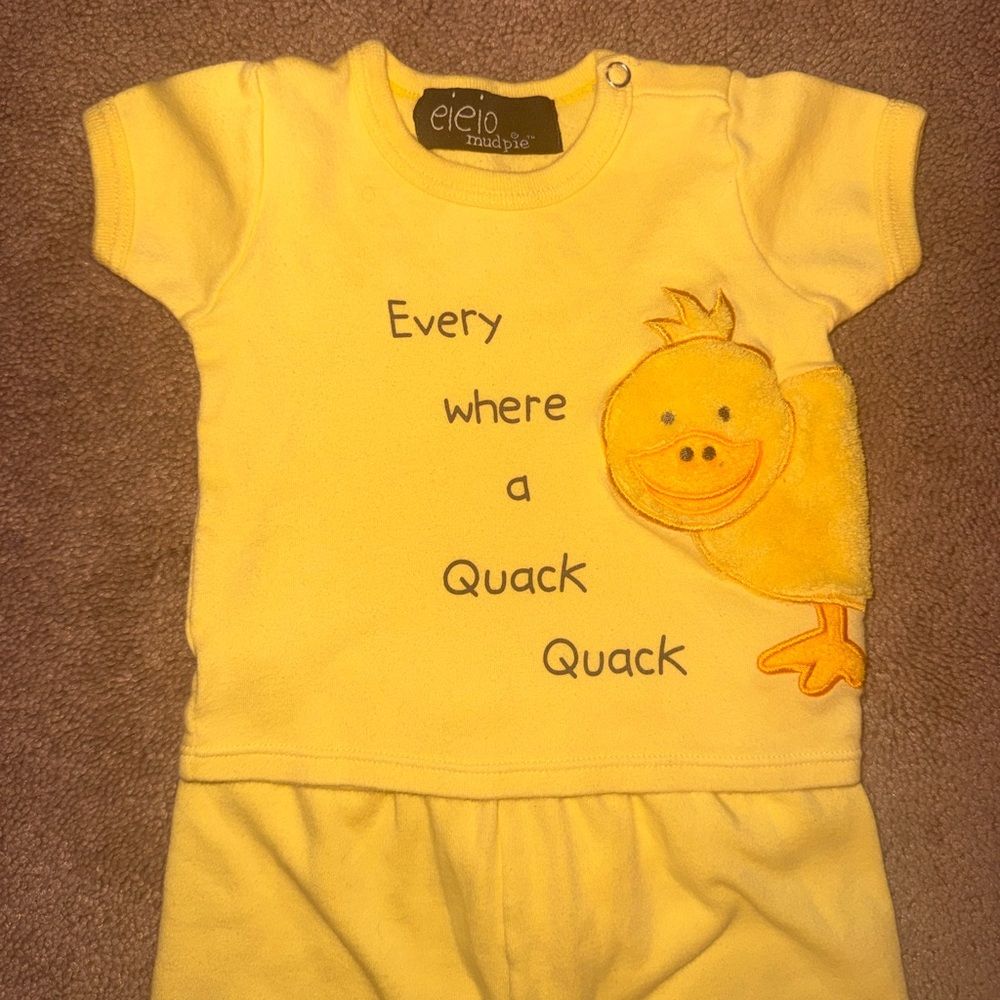 Mud Pie Yellow Baby Top with Duckling Theme - Picture 3 of 9